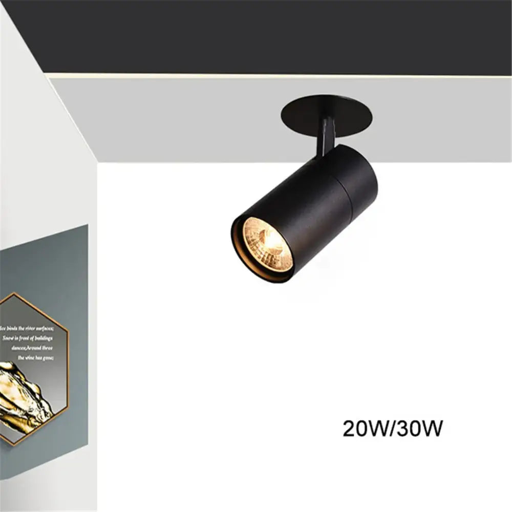 Black cylindrical decorbites led recessed ceiling light with matte finish and adjustable head for kitchen and shop ceiling