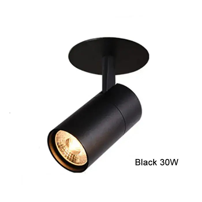 Black 30w decorbites led recessed track lighting fixture with matte finish and cylindrical design for ceiling lights