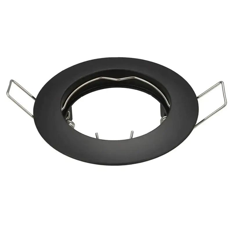 Black matte finish decorbites led recessed round aluminum spotlight fixture with metallic mounting brackets