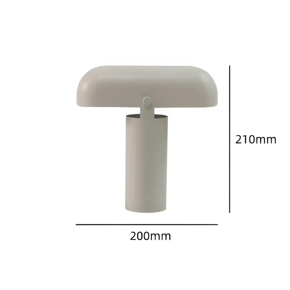 Beige minimalist table lamp with rounded dome shade and cylindrical base decorbites led rechargeable touch switch light