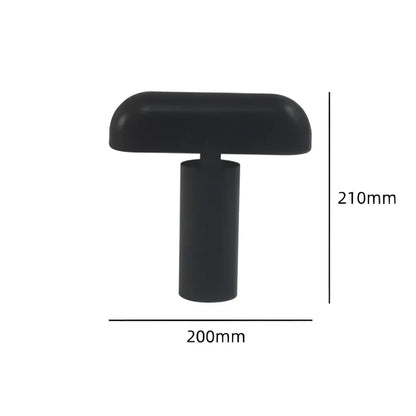 Black t-shaped decorbites led rechargeable table lamp with matte finish and cylindrical base for modern bedroom use