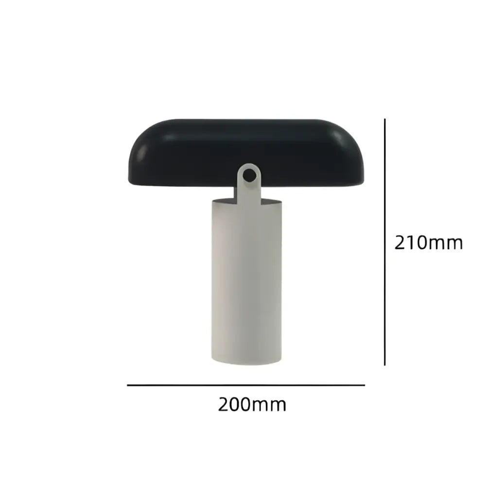 Black and white t-shaped toggle with matte finish on decorbites led rechargeable table lamp touch switch base 200mm by 210mm