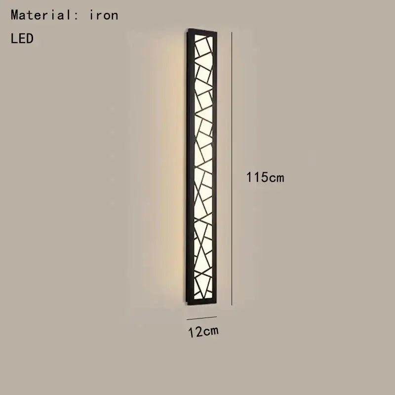 Black iron wall lamp with geometric mosaic glass panel decorbites led rectangle warm light for parlor stairs