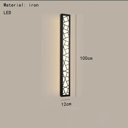 Black iron wall lamp with geometric mosaic glass panel and led lighting decorbites led rectangle sconce warm light