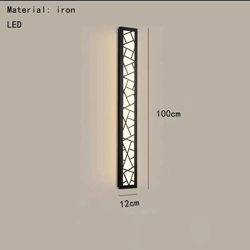 Black iron wall lamp with geometric mosaic glass panel and led lighting decorbites led rectangle sconce warm light