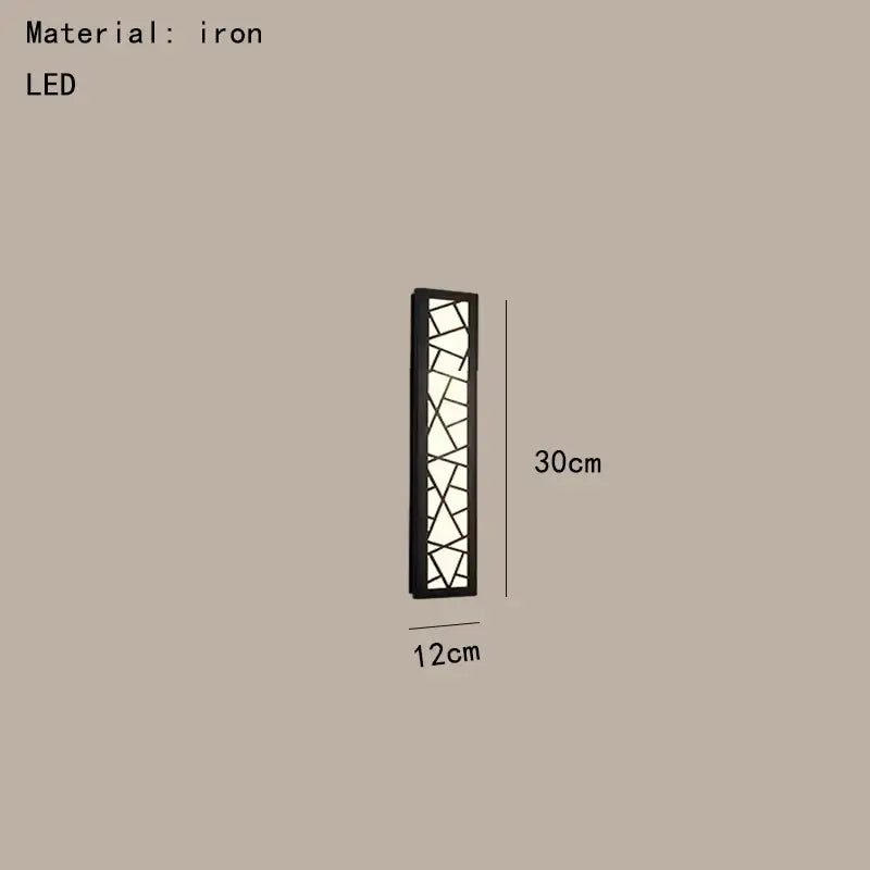 Black iron wall lamp with geometric glass panel design decorbites led rectangle warm light for parlor and stairs