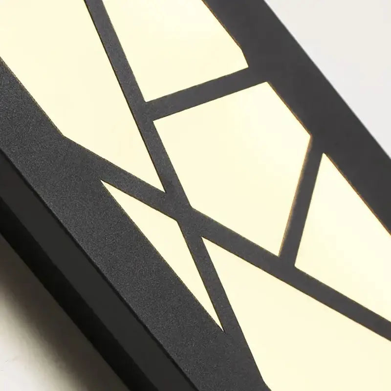 Black geometric decorbites led rectangle wall lamp with warm 3000k led illumination for parlor or stairs