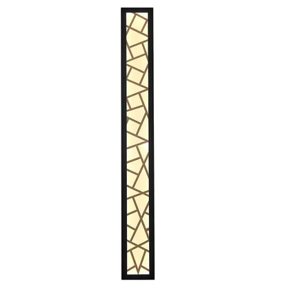 Black-framed decorbites led rectangle wall lamp with cream glass panels outlined in bronze for parlor room stairs
