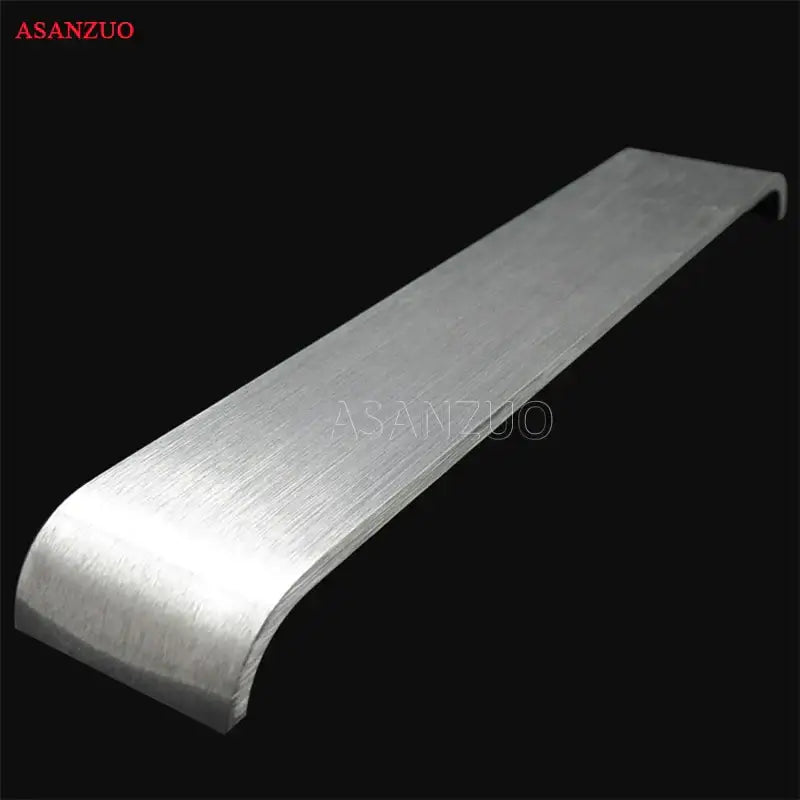 Silver-colored brushed metal decorbites led rectangle wall lamp with sleek curved design for indoor living room use