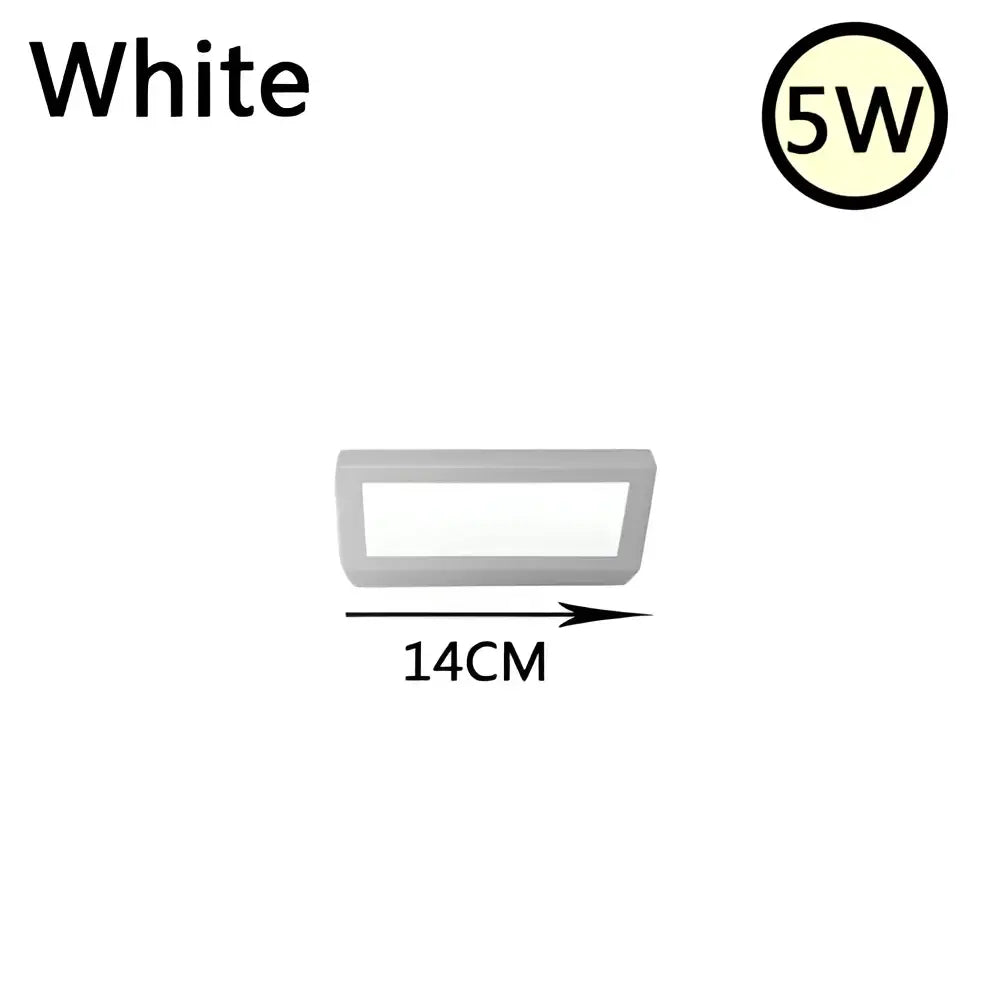 White 5w led light strip 14cm for decorbites led rectangle wall lamp with anti-dazzle bedside use