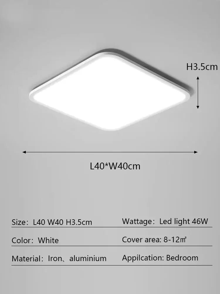 White square decorbites led rectangular ceiling light with sleek iron and aluminum frame for modern minimalist decor