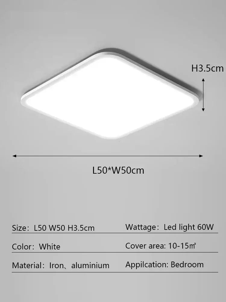 White square decorbites led rectangular ceiling light with sleek iron and aluminum frame for modern minimalist decor