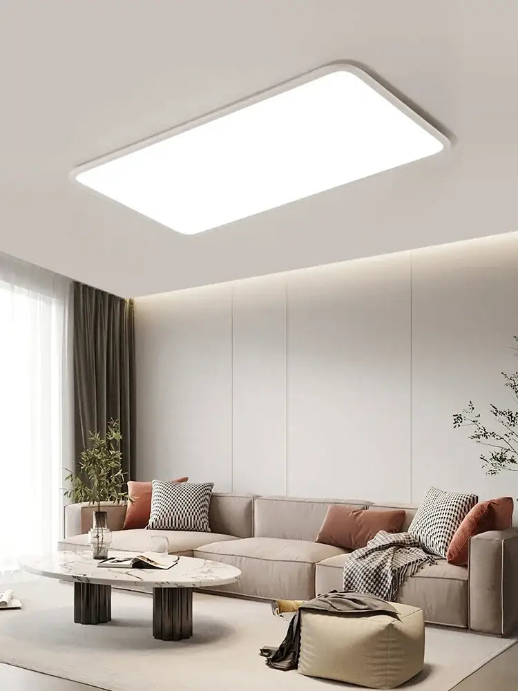 Modern white decorbites led rectangular ceiling light fixture with minimalist design for living room and bedroom decor