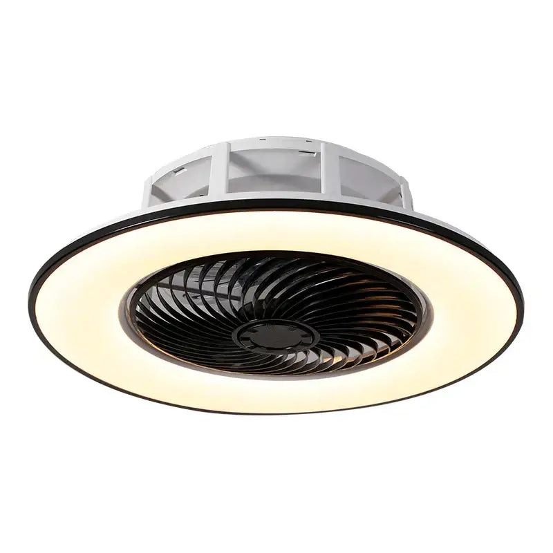 Modern decorbites led remote control ceiling fan with integrated led lighting in white and black for bedroom living room
