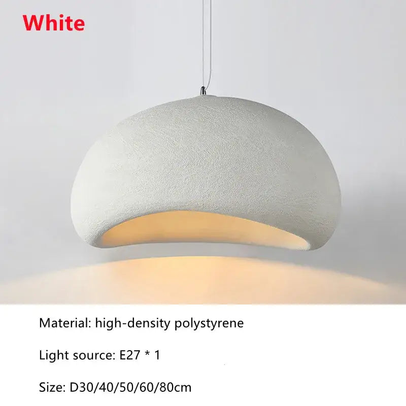White dome-shaped pendant light made of high-density polystyrene with e27 socket for decorbites led restaurant use