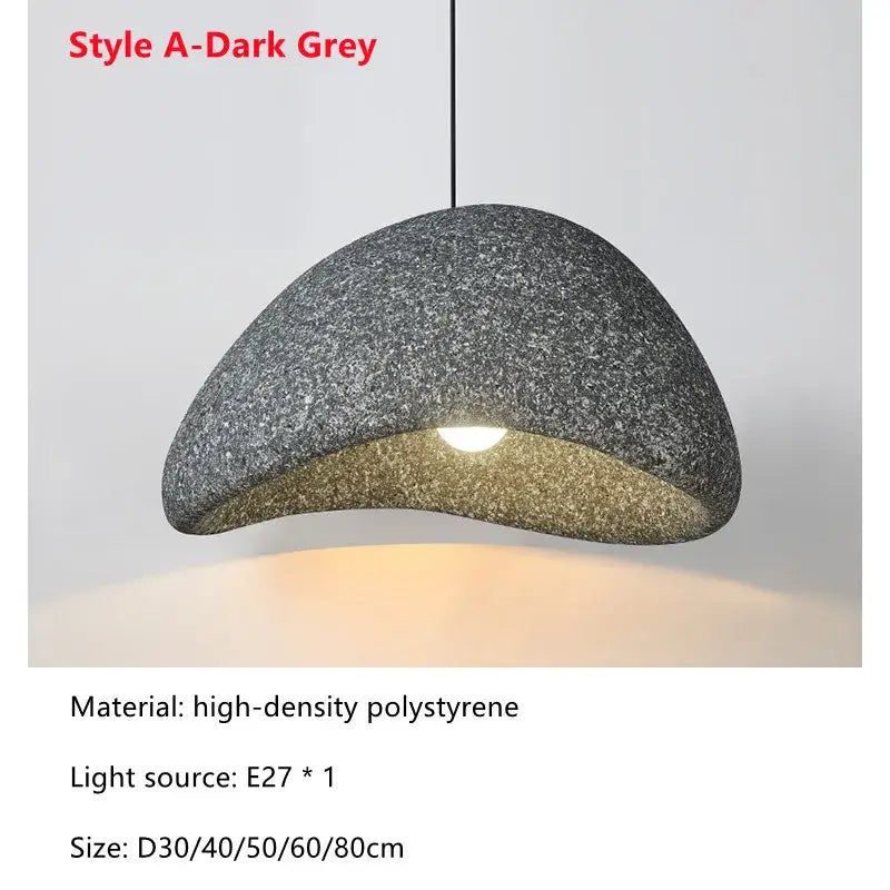 Dark grey semi-spherical pendant light made of high-density polystyrene with e27 bulb for decorbites led restaurant use