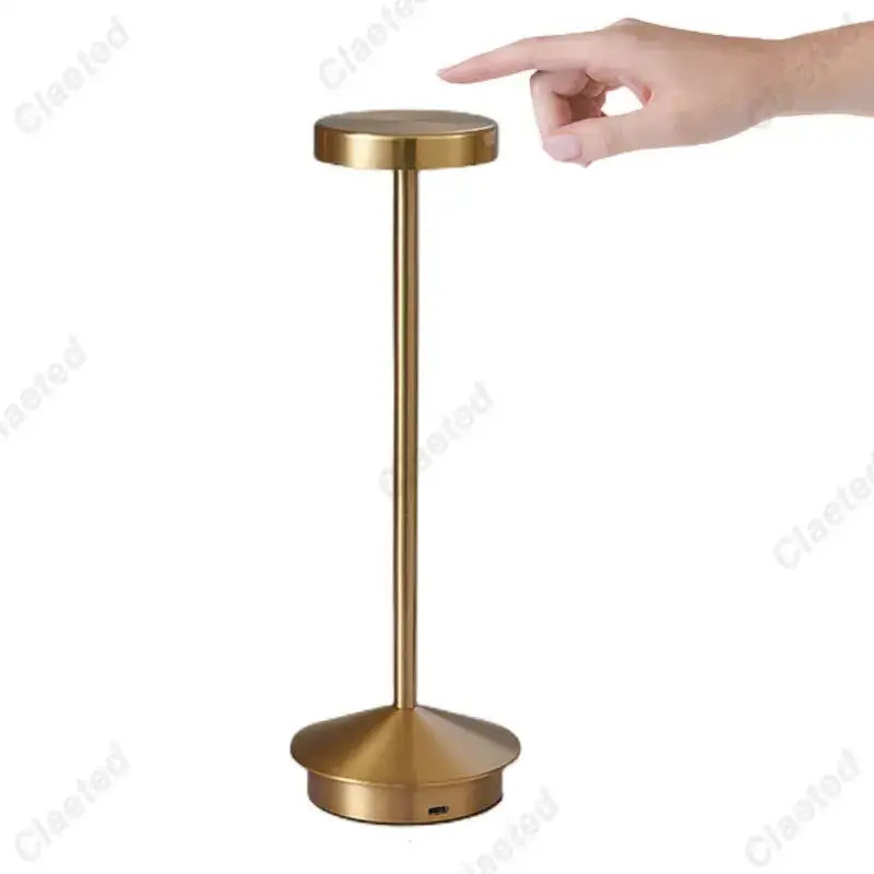 Gold-finished minimalist table lamp with usb port base decorbites led retro touch sensor led retro table lamp