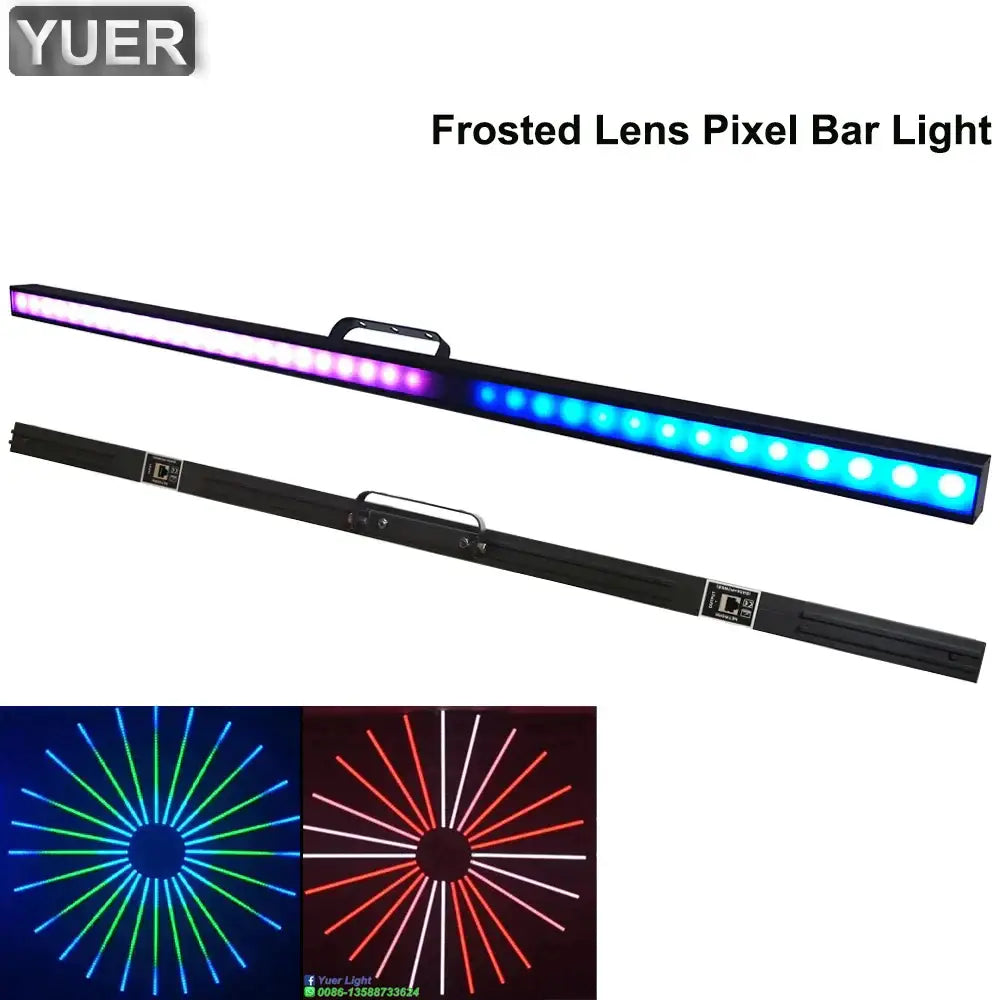 DecorBites led black yuer frosted lens pixel bar light with purple and blue led hues for dj party club use