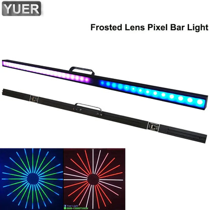 DecorBites led black yuer frosted lens pixel bar light with purple and blue led hues for dj party club use