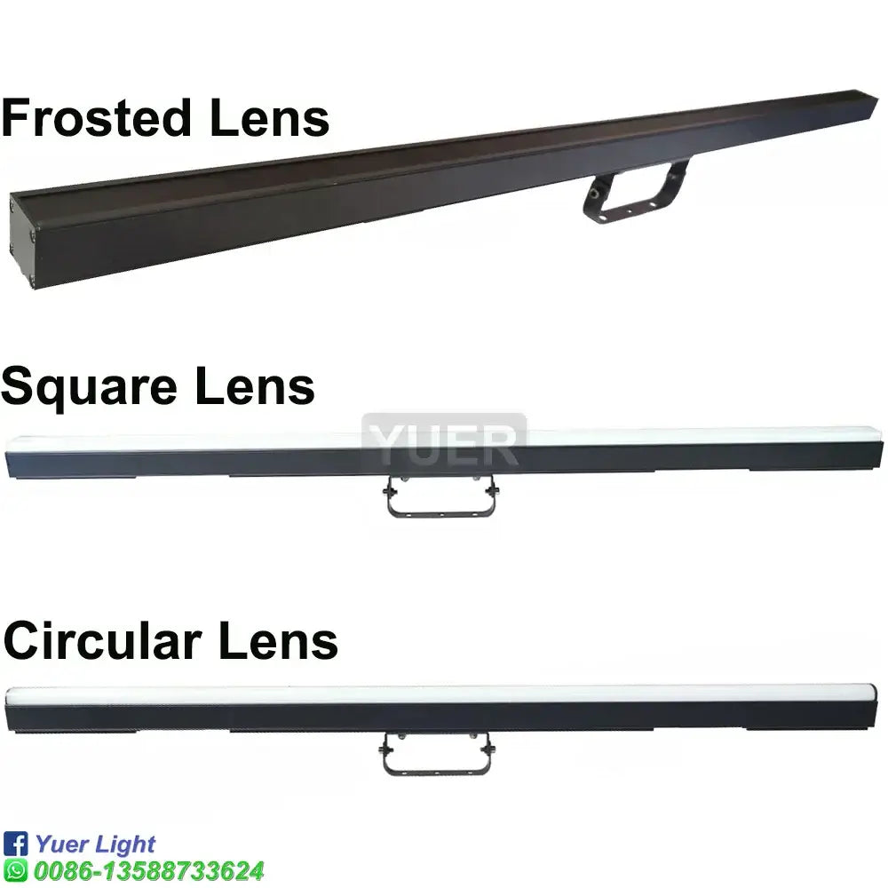 Decorbites led rgb pixel bar light strip with black metal handle and frosted square and circular lens options for parties