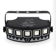 Black curved decorbites led rgb disco strobe light with five rectangular led panels and top handle for party use