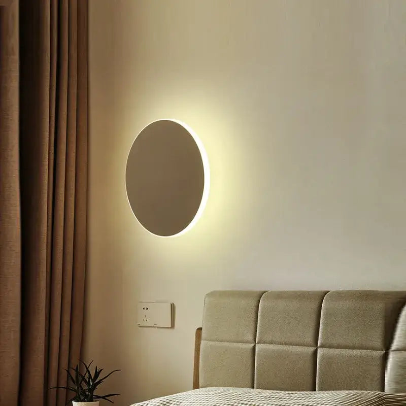 Decorbites led rgb round wall lights circular acrylic touch sensitive with soft warm glow for indoor bedroom decor
