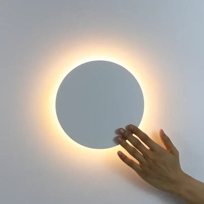Circular decorbites led rgb round wall lights with warm white acrylic touch-sensitive ring for indoor bedroom decor