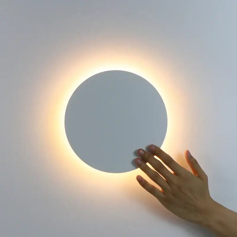 Circular decorbites led rgb round wall lights with warm white acrylic touch-sensitive ring for indoor bedroom decor