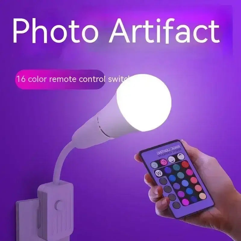 White led smart bulb with flexible neck and wall-mounted base by decorbites led rgb with 16 color remote control