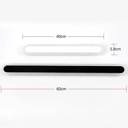 Two sleek white and black decorbites led rgb wall lights in 40cm and 60cm for bathroom mirror and indoor decoration