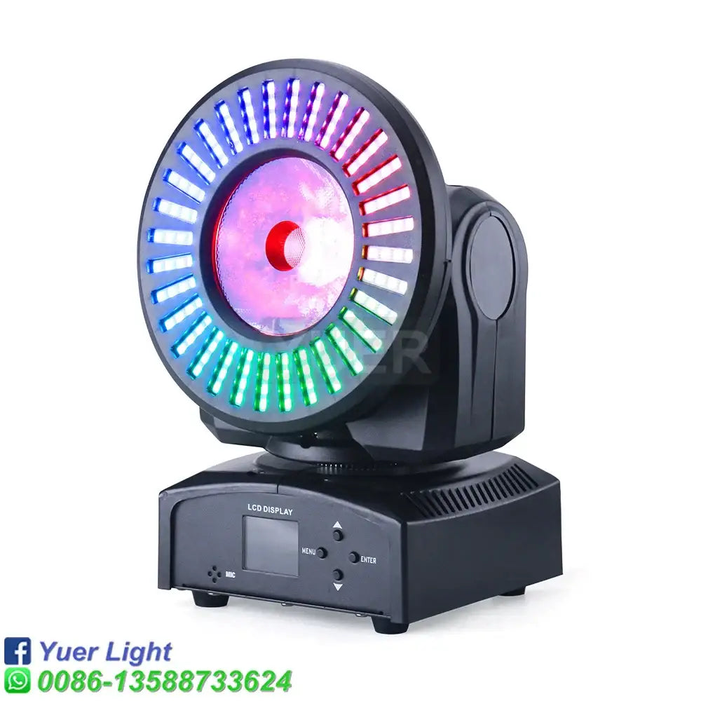 Black decorbites led rgbw moving head spotlight with multicolored circular led rgbw beam for dj stage lighting