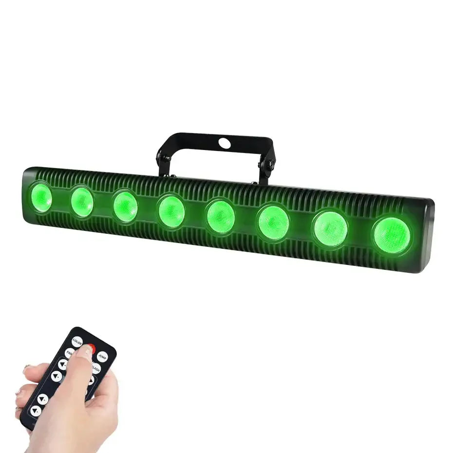DecorBites™ led rgbw wall wash light with eight green led lights and remote for party and stage decoration
