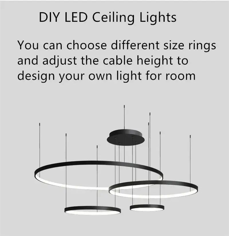 Modern black circular led ring chandelier ceiling pendant with sleek minimalist design by decorbites