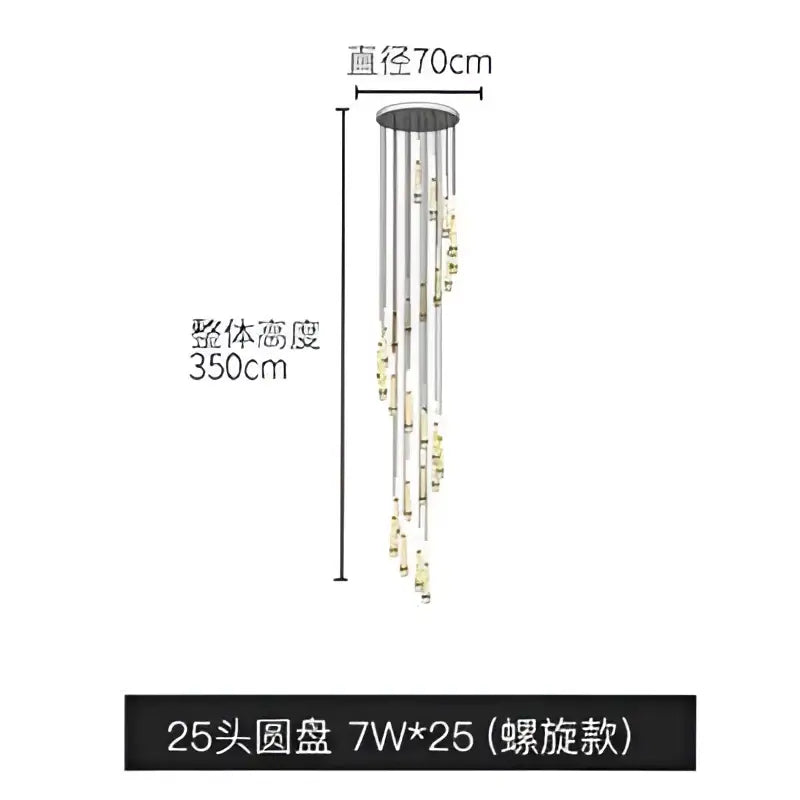 DecorBites™ led ring chandelier with 25 golden spherical lights suspended from a circular ceiling mount for indoor use