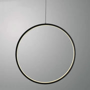 DecorBites™ black circular led ring chandelier pendant light with warm white glowing ring for living room lighting