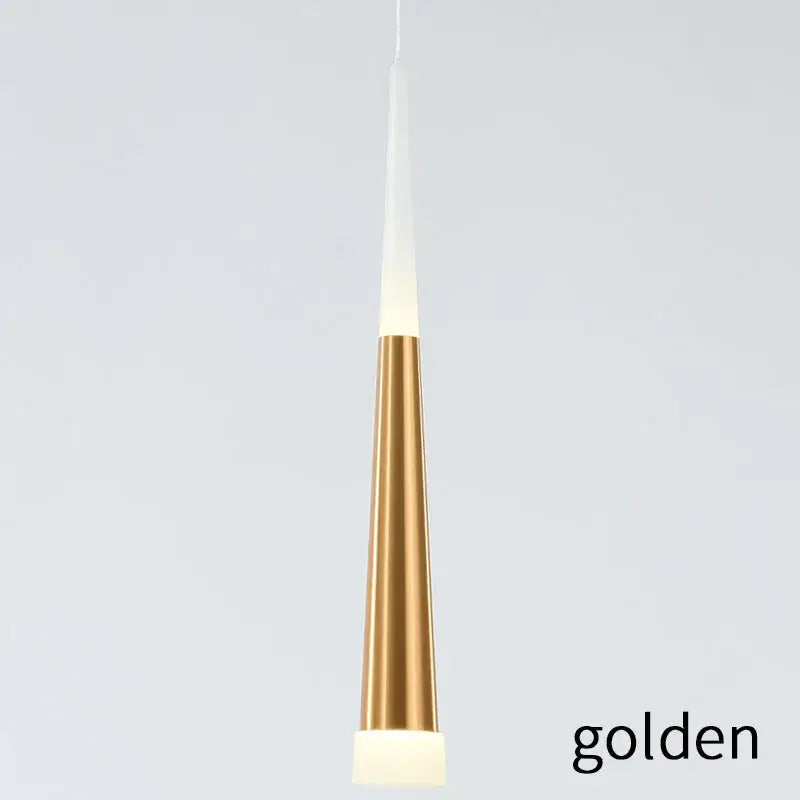 Decorbites™ led ring chandelier with golden cone pendant, metallic finish, and frosted glass accents for modern villa decor
