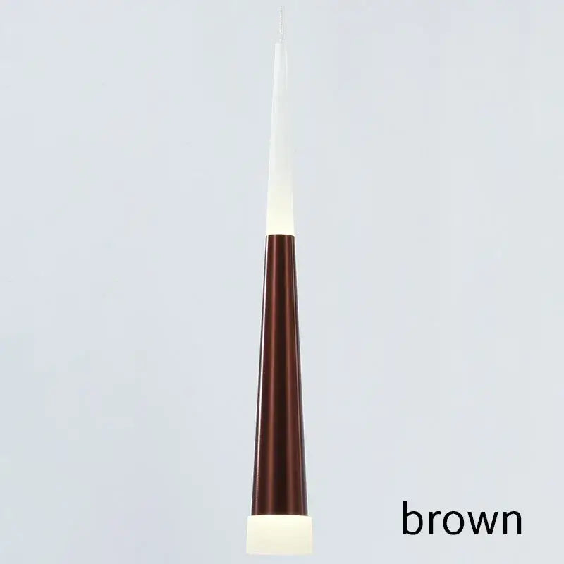 Brown conical led ring chandelier pendant light with sleek tapered design and frosted glass accents for modern villa decor