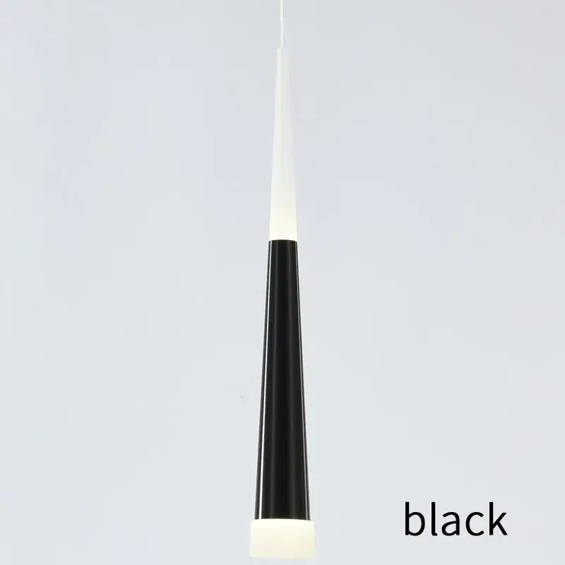 Black tapered pendant led ring chandelier with frosted white accents modern villa decor lighting fixture
