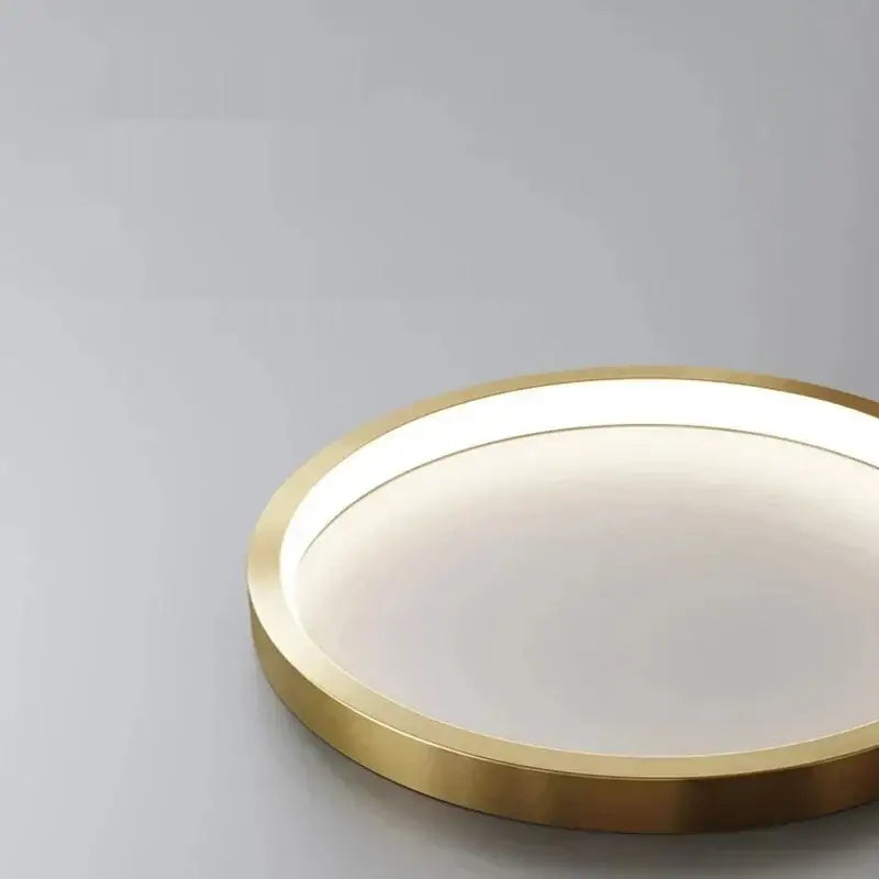 Decorbites™ led ring pendant chandelier with sleek gold metallic frame and soft white illuminated center for home use