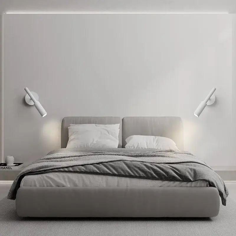 Modern white decorbites™ led rotatable wall lamp with sleek minimalist design ideal for bedroom reading lighting