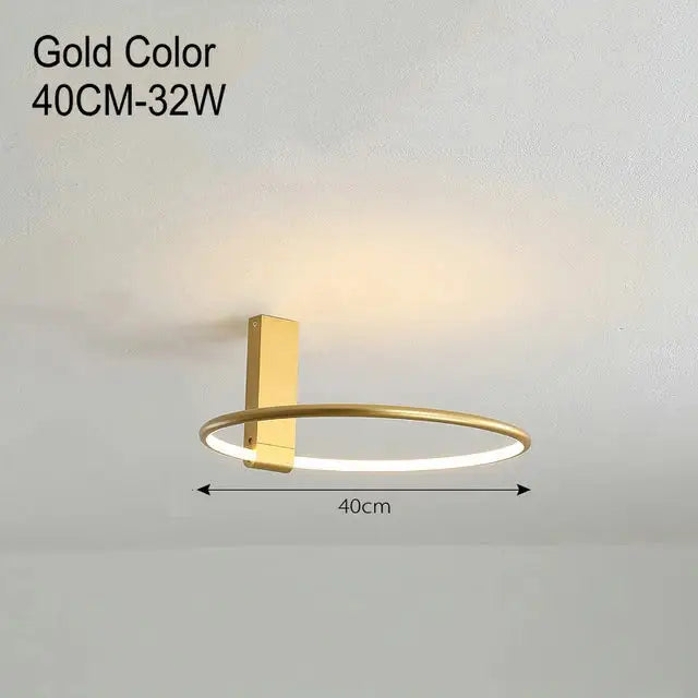 Decorbites™ gold metal aluminum led round ceiling wall sconce with sleek minimalist design and 32w brightness