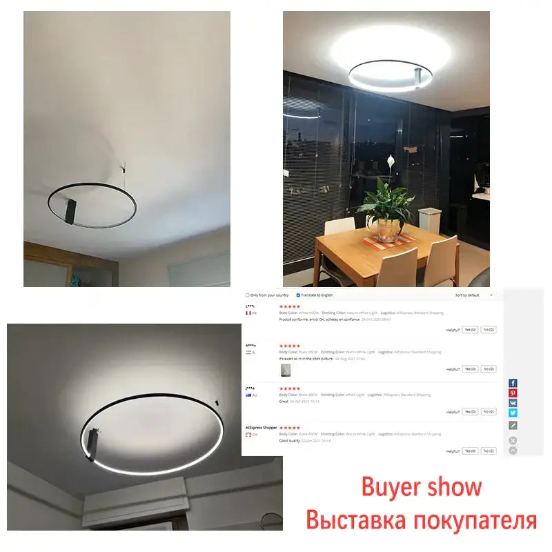 Modern led round ceiling lamp decorbites with sleek black frame integrated lighting metal aluminum design