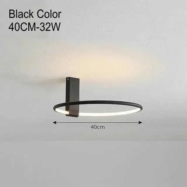 Black led round ceiling light with 32w power sleek modern design in metal aluminum by DecorBites™