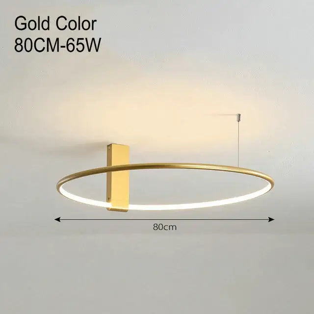Gold-colored led round ceiling lamp by decorbites with sleek modern design metal aluminum 80cm diameter