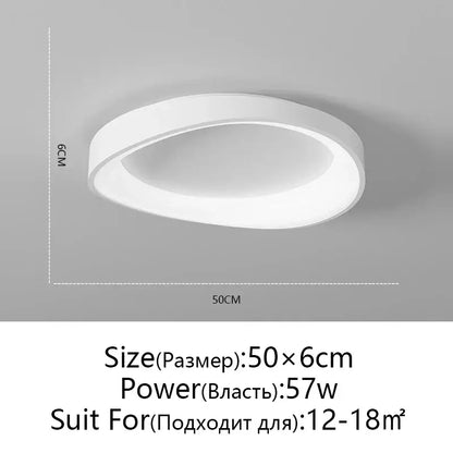 DecorBites™ white led round ceiling lamp with remote dimming 50cm diameter modern indoor ceiling light
