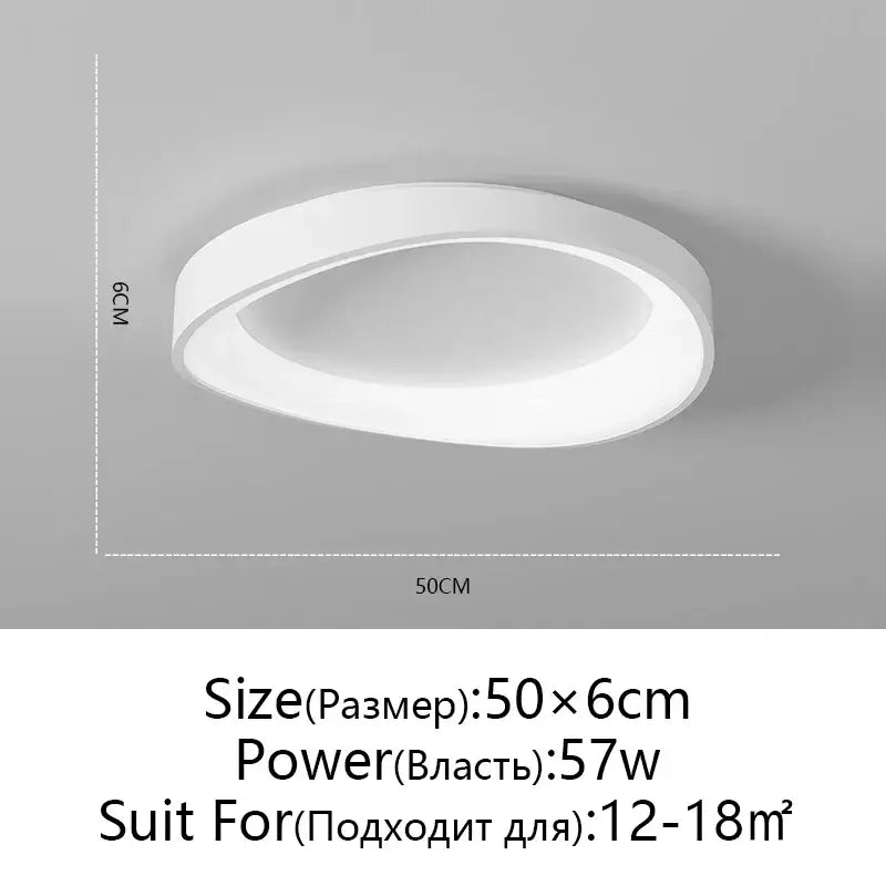 DecorBites™ white led round ceiling lamp with remote dimming 50cm diameter modern indoor ceiling light