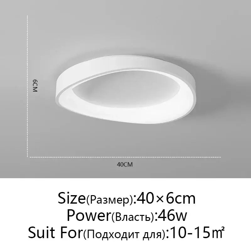 DecorBites™ white led round ceiling lamp with sleek modern design and remote control dimming for indoor lighting