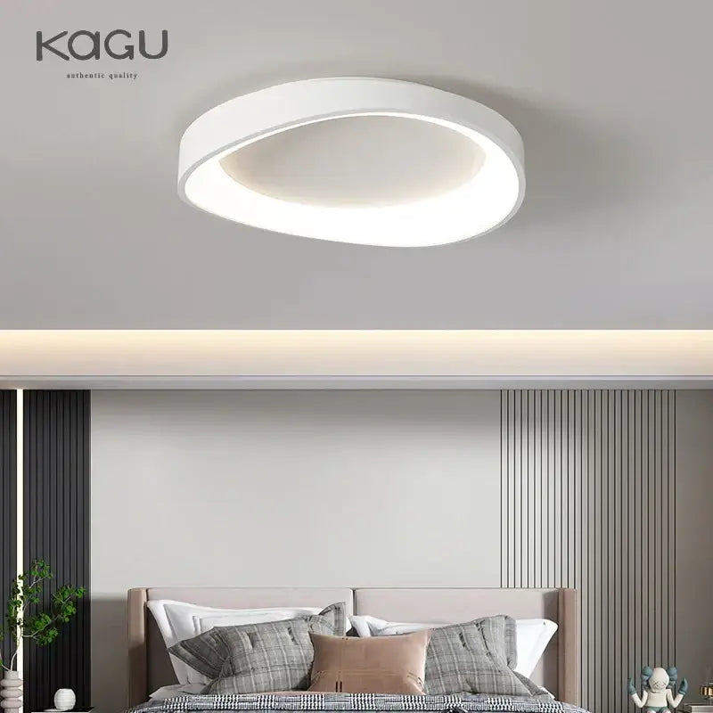 White circular led round ceiling lamp with remote dimming and sleek matte finish for modern indoor lighting
