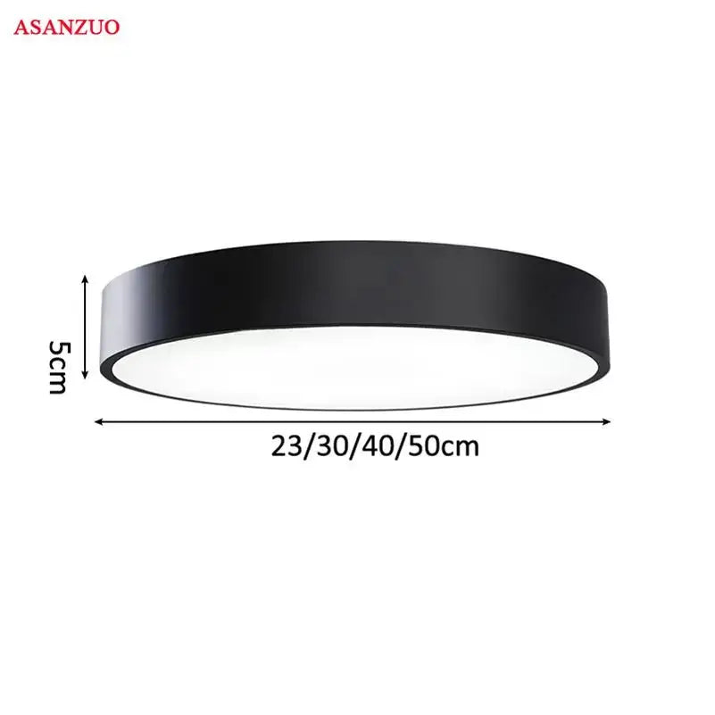 Decorbites™ led round ceiling light with sleek matte black finish and white illuminated center for modern interiors