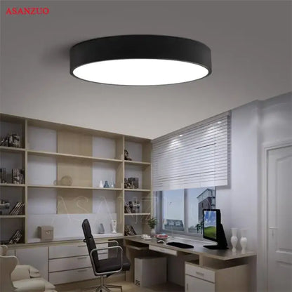 Decorbites™ black ultra-thin led round ceiling light fixture for kitchen kids room and dining with modern design